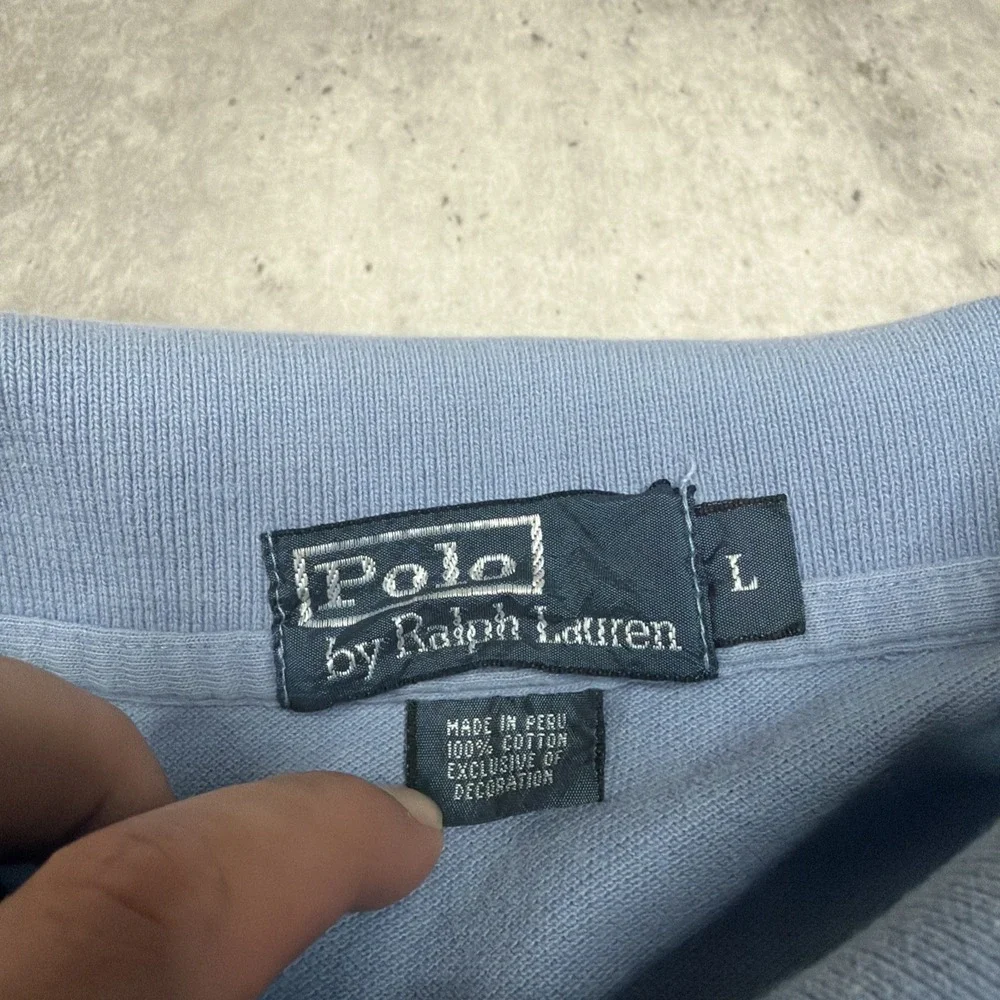 Vintage Polo Ralph Lauren Men's Classic Fit Polo Shirt Mens L Blue Red Pony